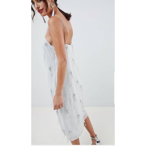 ASOS DESIGN cluster drop cami slip midi dress - Picture 3 of 3